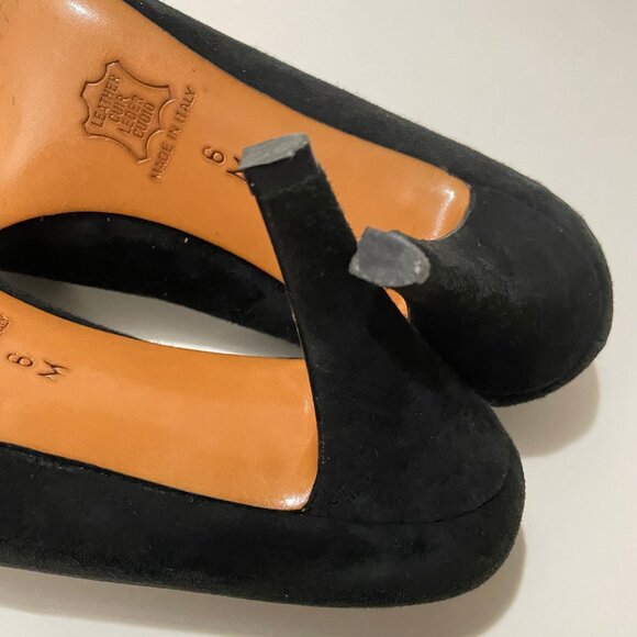 Vintage YSL Black LeatherPumps Heels Women's Sz 6M Made in Italy - Picture 7 of 7